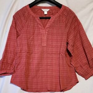 Christopher & Banks Seersucker Raglan Blouse